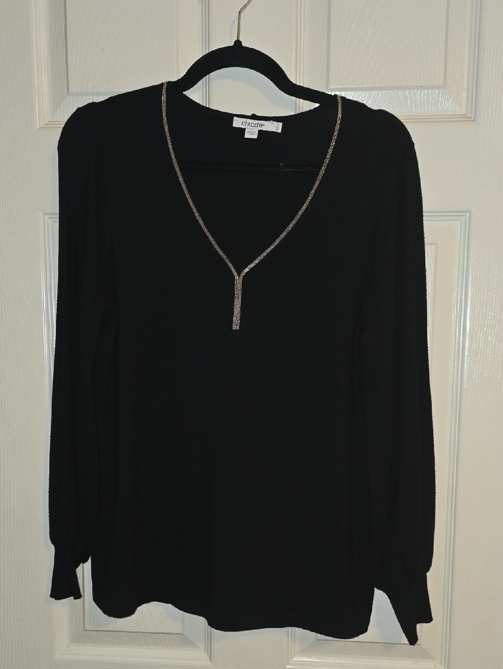 Chico's Black‎ Knit Crewneck Top